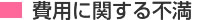 費用に関する不満